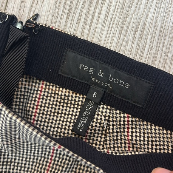 Rag & Bone Simone Skinny Pant in Ivory Black Multi Glen Plaid sz 6 - Picture 7 of 14